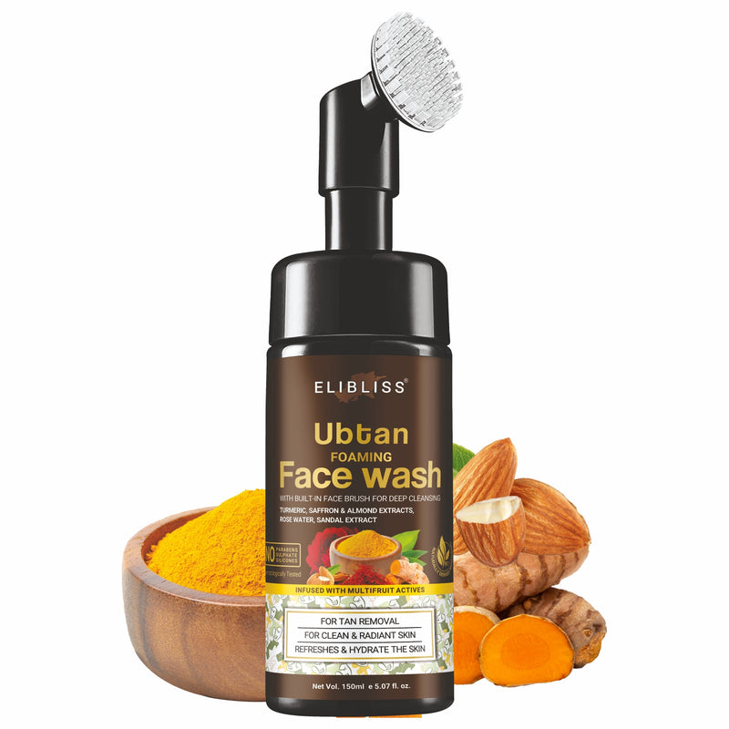 ELIBLISS Ubtan Natural for Dry Skin with Turmeric & Saffron for Tan removal and Skin brightening 150 ml - SLS & Paraben Free Face Wash  (150 ml)