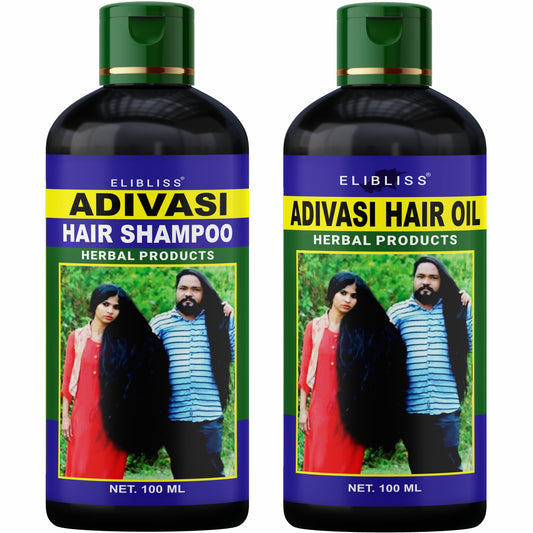 Elibliss Adivasi Herbal Hair Growth,Hair Fall Control Combo of Adivasi Hair Oil & Shampoo