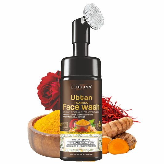 ELIBLISS Ubtan Natural for Dry Skin with Turmeric & Saffron for Tan removal and Skin brightening 150 ml - SLS & Paraben Free Face Wash  (150 ml)