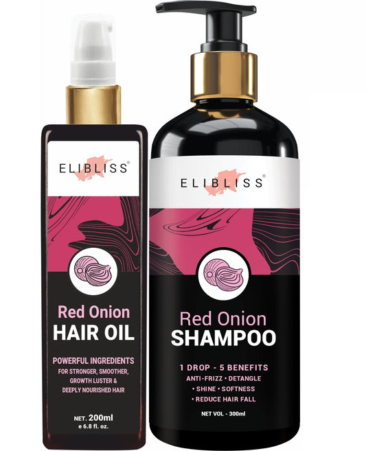 Red Onion Oil and Shampoo: Powerful Combo for Promoting Hair Growth, Strengthening Strands, and Adding Lustrous Shine to Your Locks