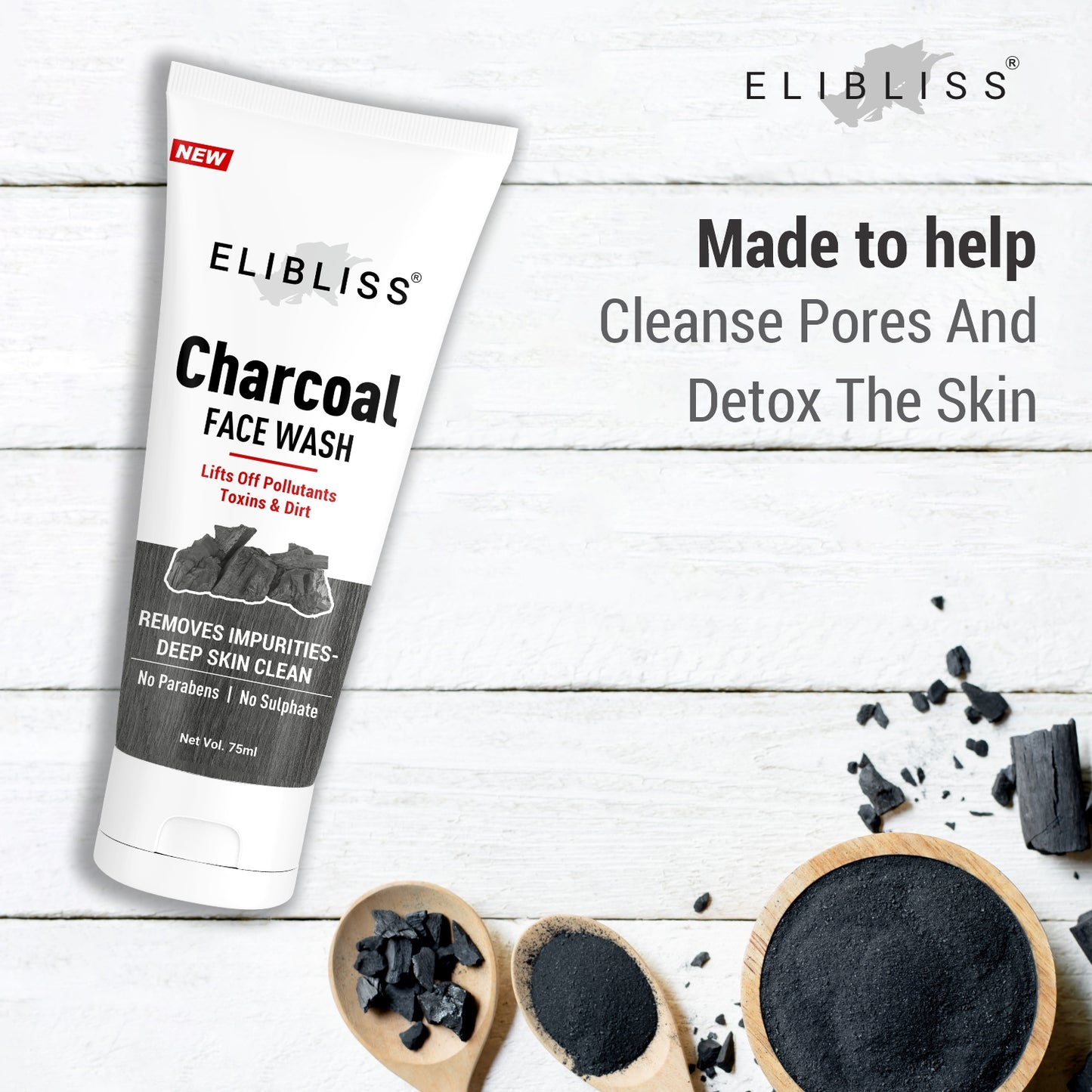 Charcoal Face Wash for Deep Cleaning-Removes Dirt Cleans Pores Gel Face Wash and Oil Control and Pollution Defence Face Wash