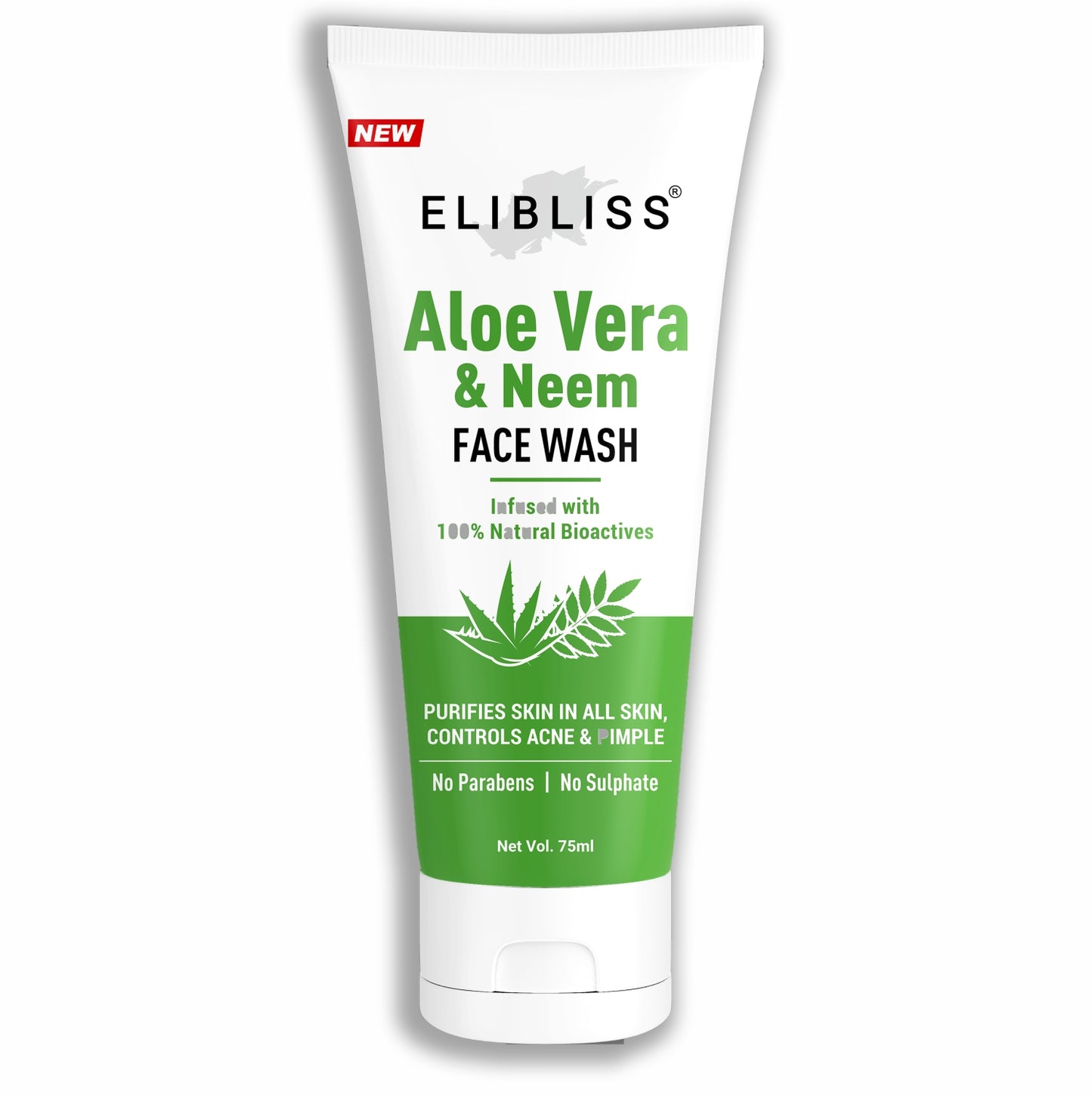 Neem & Aloe Vera Deep Cleansing, Acne, Pimples-No Parabens, Sulphates Face Wash and Whitening, Pigmentation, Glowing for all Skin