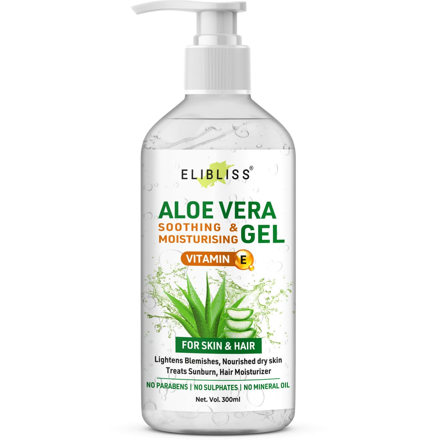 Elibliss Organic Aloe Vera Gel for Skin Acne, Scars and Dark spots Face