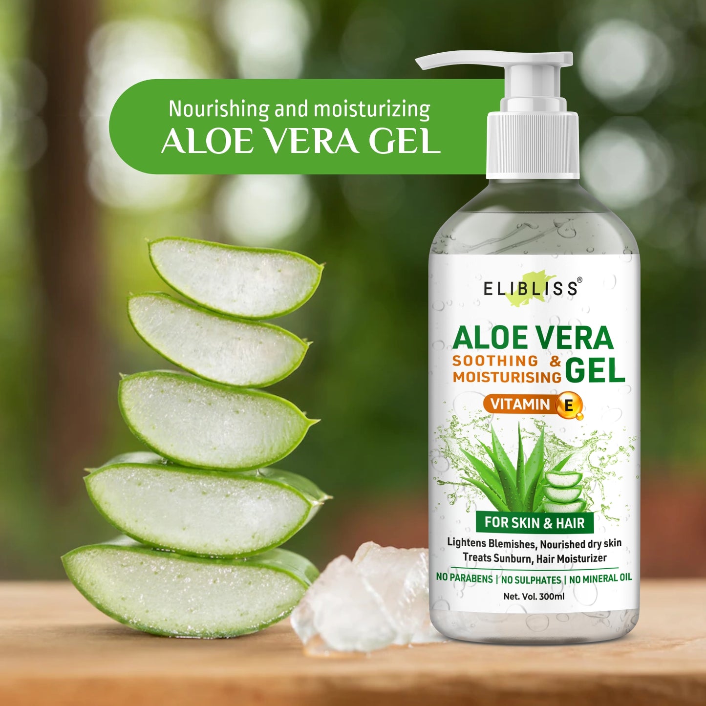 Elibliss Organic Aloe Vera Gel for Skin Acne, Scars and Dark spots Face