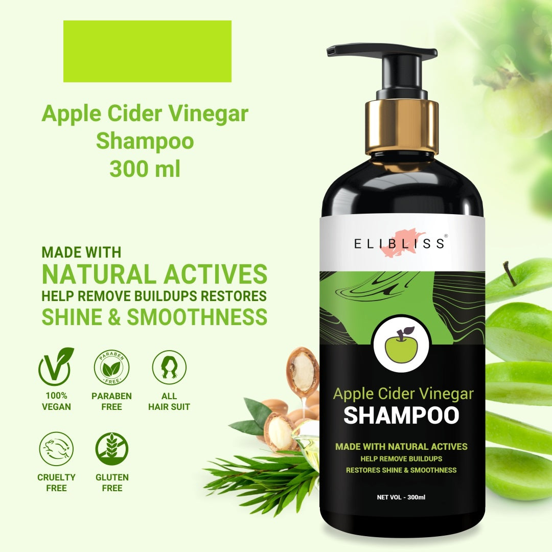 Apple Cider Vinegar Shampoo Can Help Control Frizzy Hair and A Natural Solution for Dandruff 300 ml