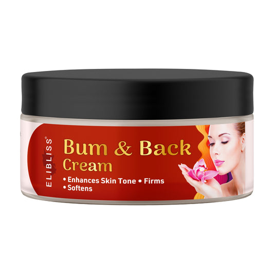 Elibliss Bum & Back Cream for Reduces Dark Spots, Prevents Stretch Marks, Lightens, Nourishes, Brightens and Smoothens of Back and Bum Skin