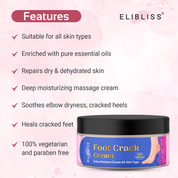 Foot Crack Cream for Dry Cracked Heels & Feet and Dehydrated