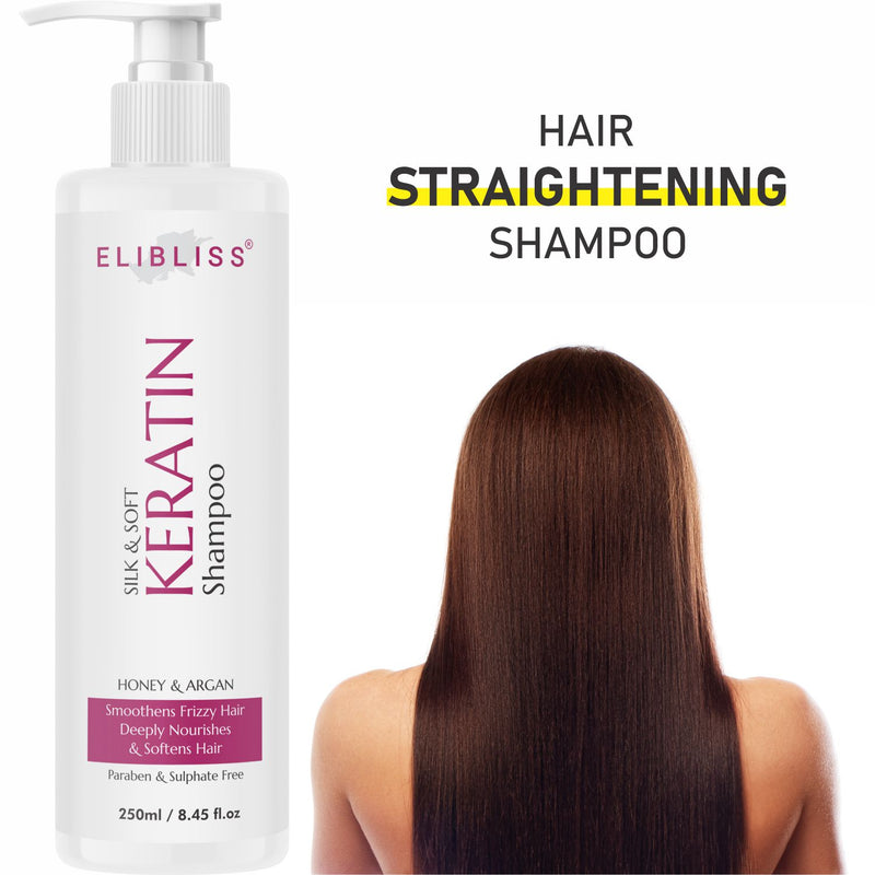 ELIBLISS Smoothening Shampoo with Honey, Argan & Keratin for Smooth & Shiny Hair