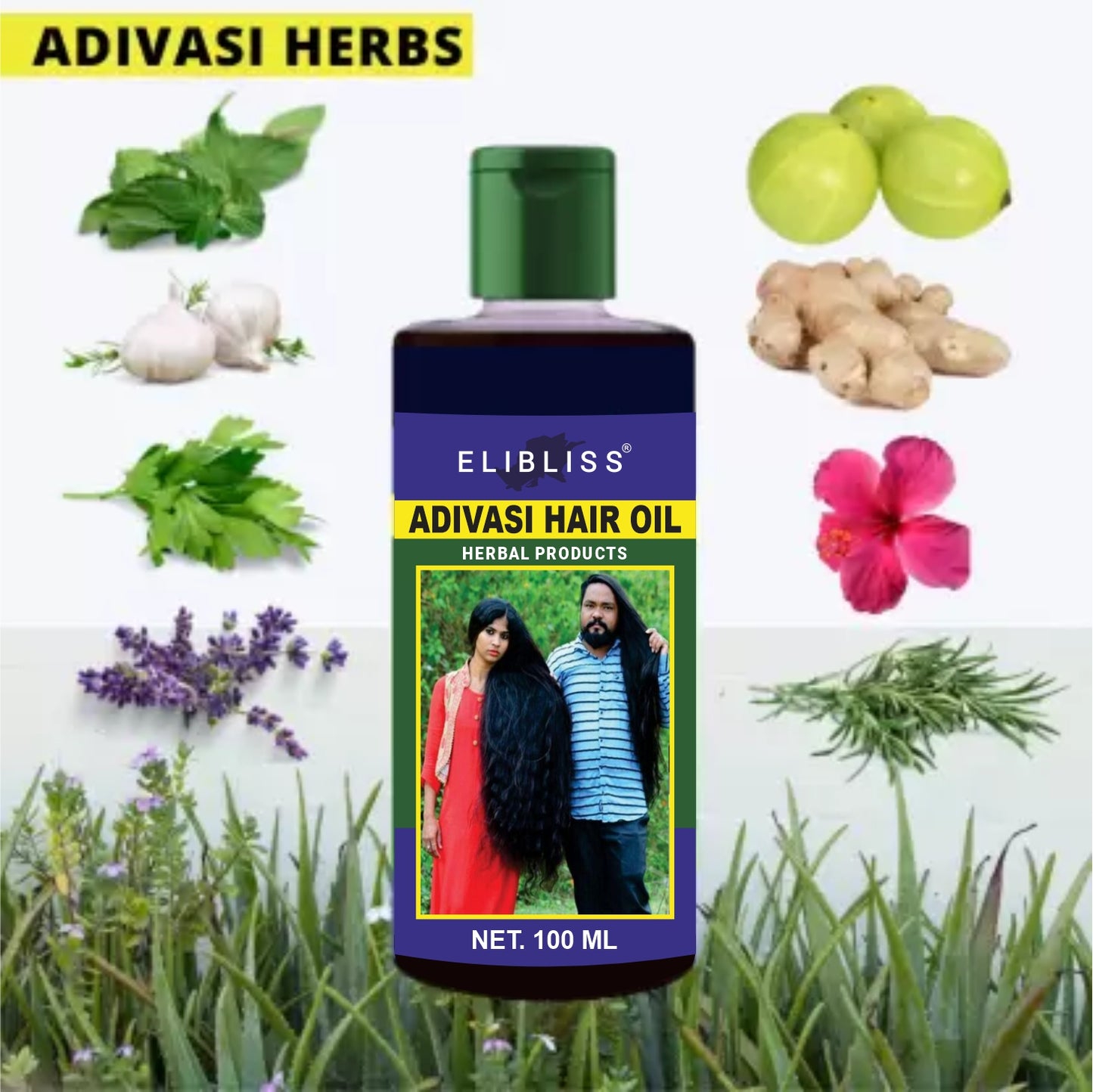 Elibliss Adivasi Ayurvedic Natural Herbal Hair Oil for Hair Growth and Hair Fall Control