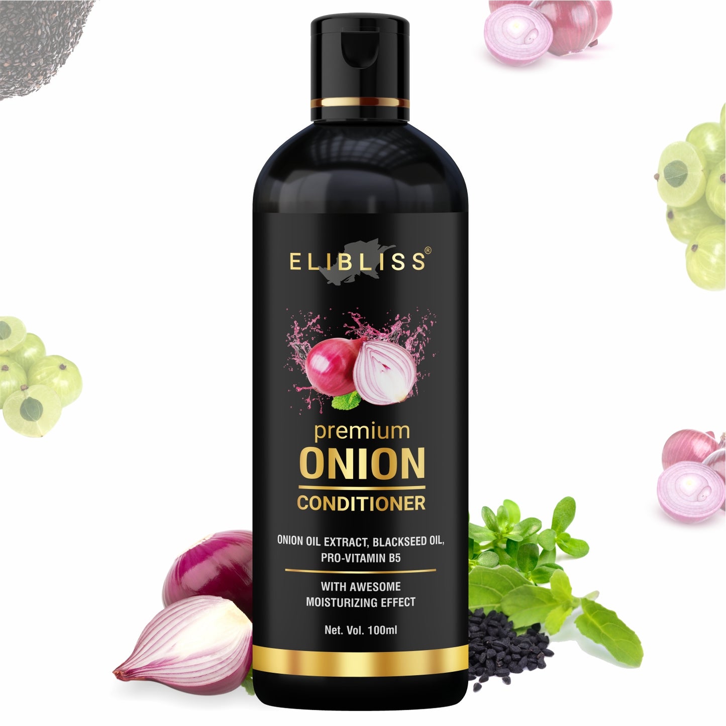 Premuim Onion Conditioner with Black Seed Oil For Dry, Frizzy, Oily, Normal Hair