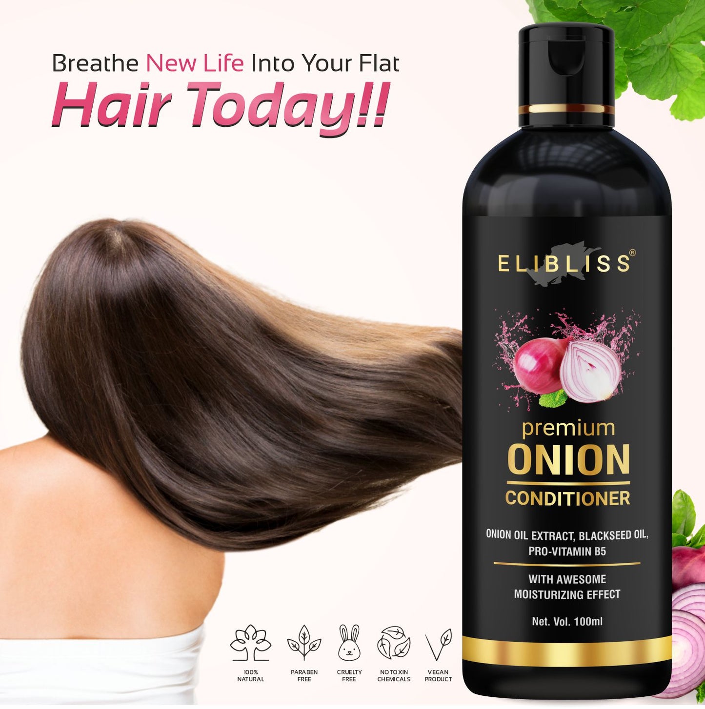 Premuim Onion Conditioner with Black Seed Oil For Dry, Frizzy, Oily, Normal Hair