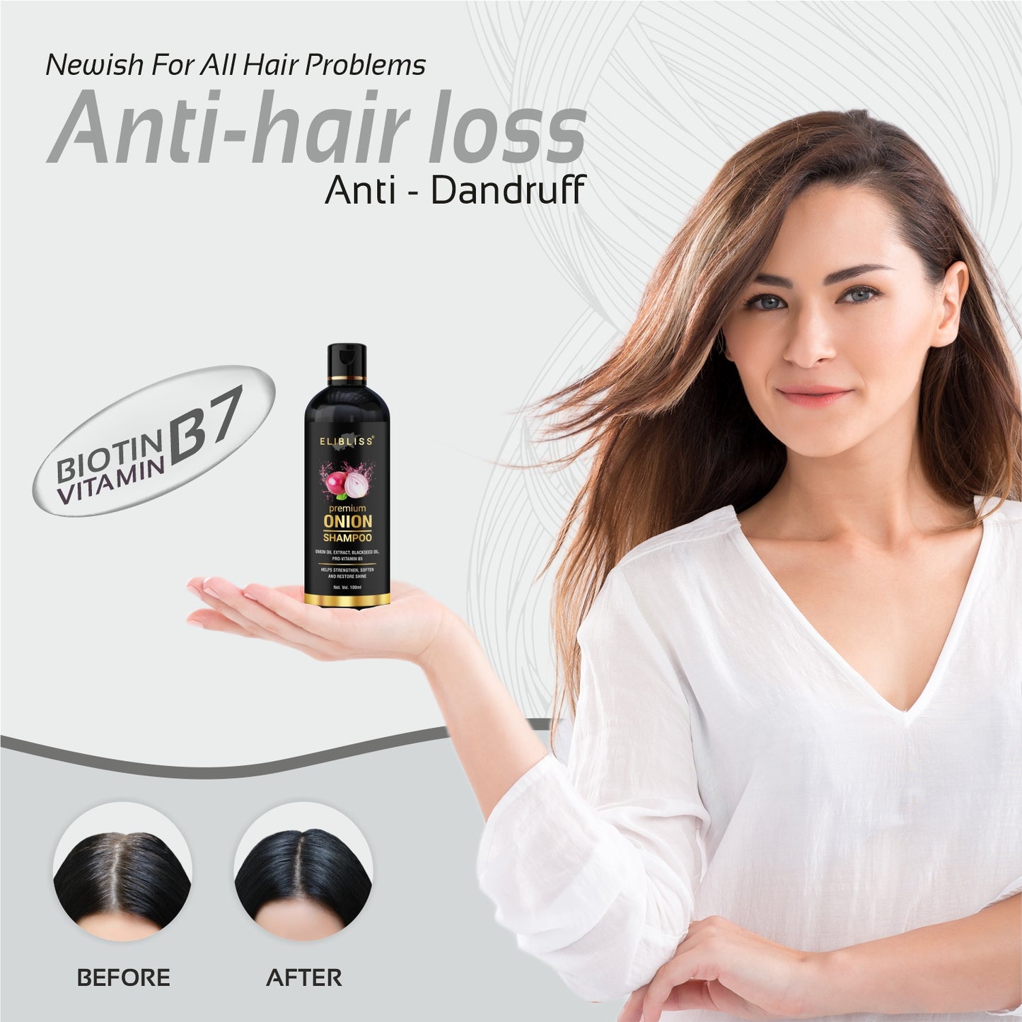 Premium Onion Shampoo - The Secret to Stronger, Healthier Hair and Anti Hair Loss, Anti Dandruff