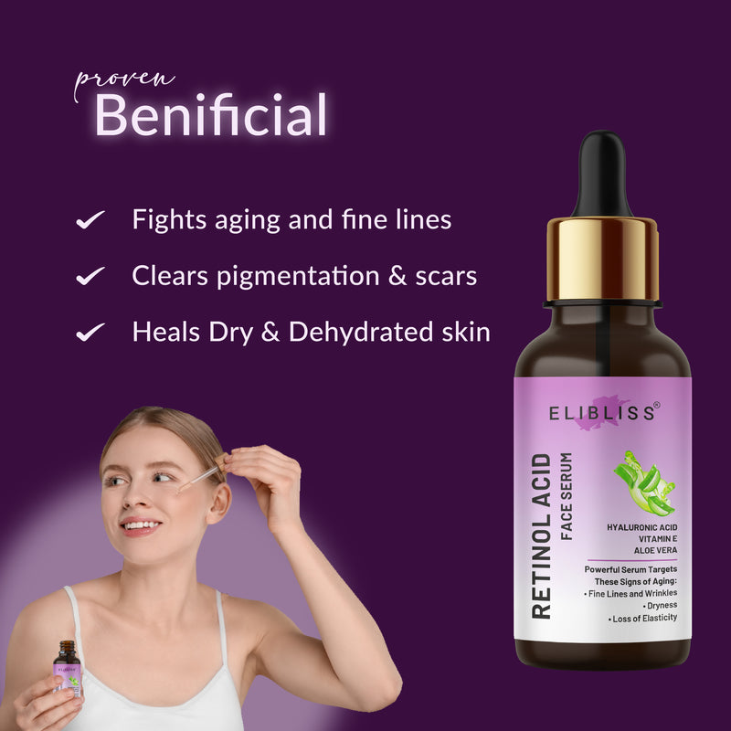 Retinol Face Serum with Vitamin E & Aloe Vera for Skin Brightening, Anti-Ageing