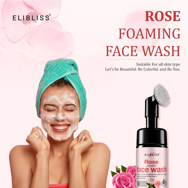 Real Rose Moisturized Foaming Face wash No Parables& Sulphate Face Wash