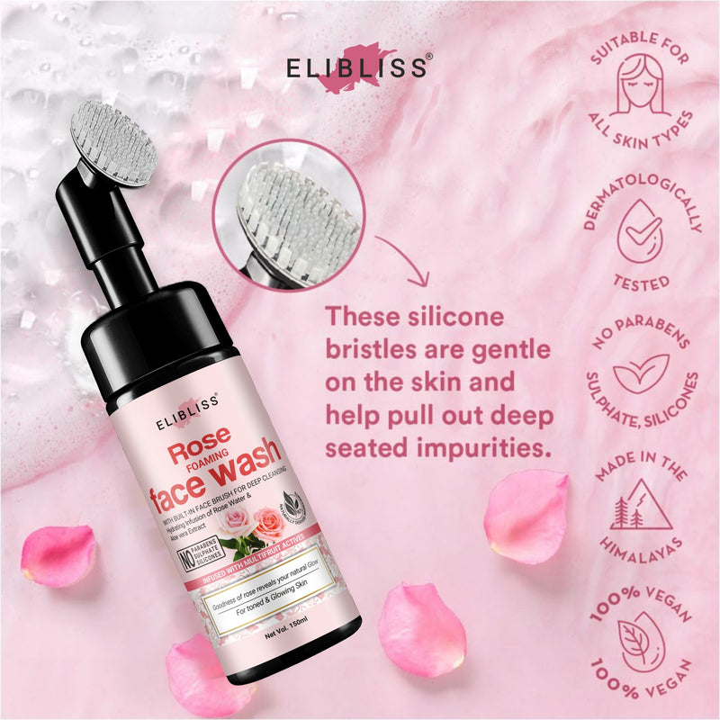 Real Rose Moisturized Foaming Face wash No Parables& Sulphate Face Wash