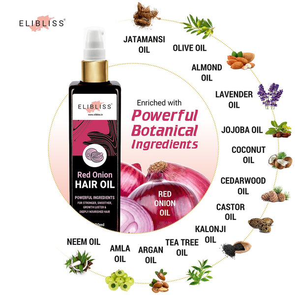 Red Onion Hair Oil for Regrowth, Fall Control and Natural Care